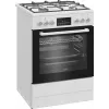 Brīvstāvoša plīts Beko FBM62330GWDTN Elektriskā Gāze Melna Balta 72L A