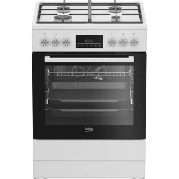 Brīvstāvoša plīts Beko FBM62330GWDTN Elektriskā Gāze Melna Balta 72L A