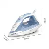 Tefal Virtuo 30 FV2C41E0 gludeklis Dry & Steam gludeklis Keramiskā zole 2000 W Zils, Balts