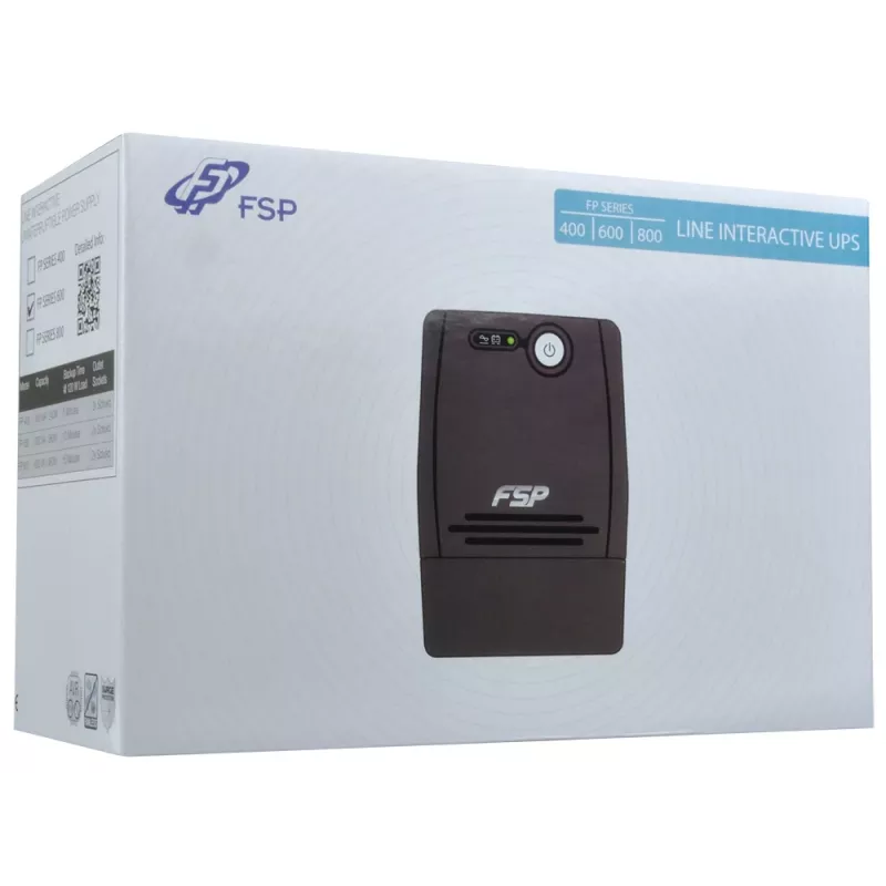 FSP FP 600 nepārtrauktās barošanas avots (UPS) 0,6 kVA 360 W 2 maiņstrāvas kontaktligzdas