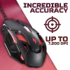 Spēļu pele Acer Nitro NMW200 — abpusēja, optiska 7200 DPI, 7 pogas, USB Type-A, melna