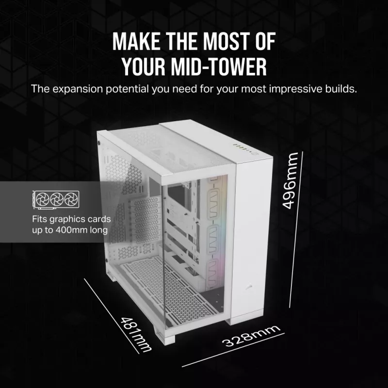 CORSAIR Pc Case - Icue Link 6500x RGB Mid-tower Dual Chamber balta