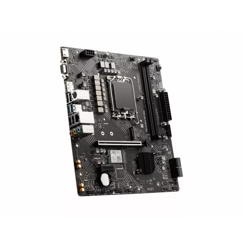 Mātesplate MSI PRO H610M-G WIFI DDR4, Intel H610, LGA 1700, micro ATX, 2x DIMM, 64 GB, Wi‑Fi 5, Bluetooth 4.2, 4x SATA III