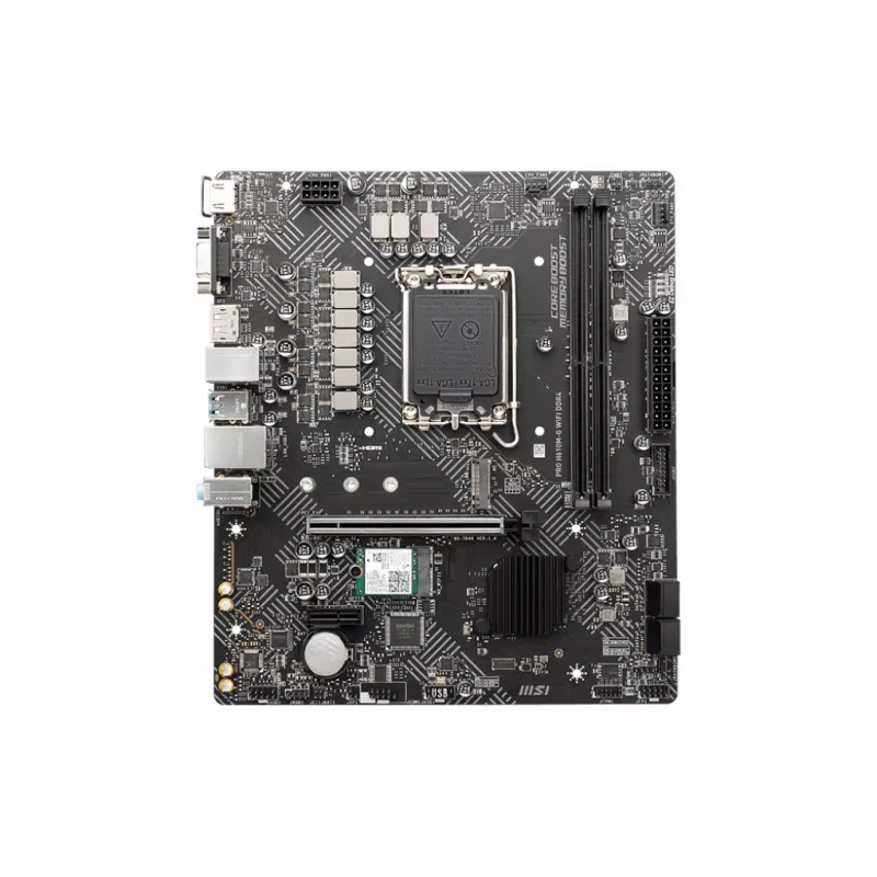 Mātesplate MSI PRO H610M-G WIFI DDR4, Intel H610, LGA 1700, micro ATX, 2x DIMM, 64 GB, Wi‑Fi 5, Bluetooth 4.2, 4x SATA III