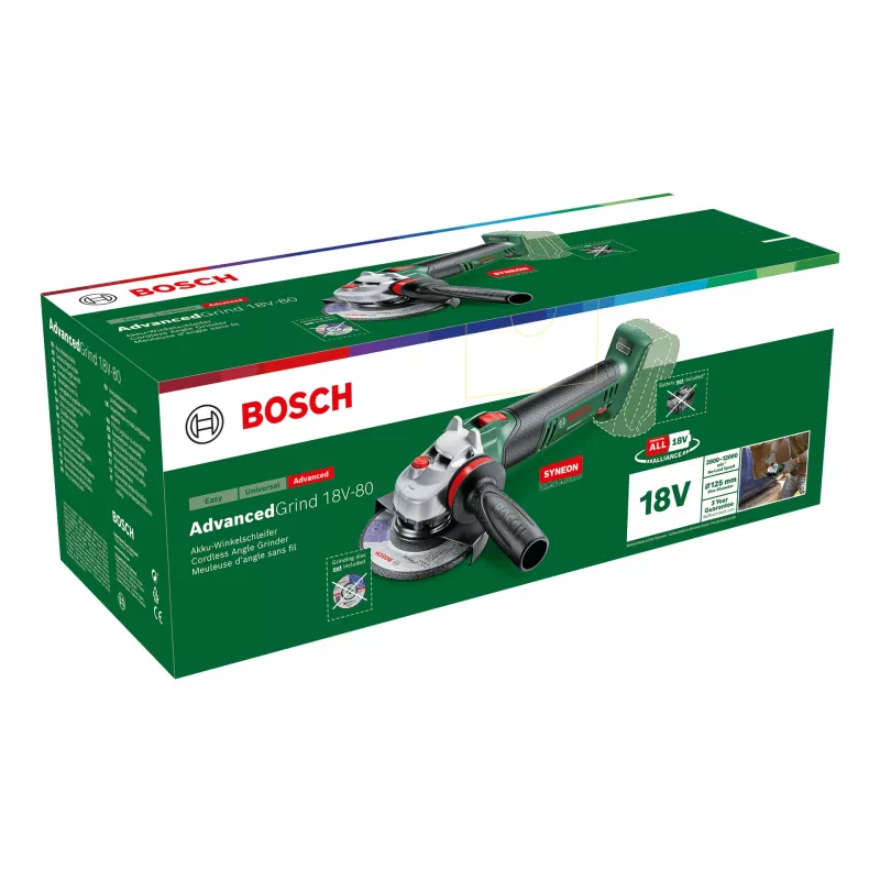 Bosch AdvancedGrind 18V-80 bezvadu leņķa slīpmašīna, 125 mm