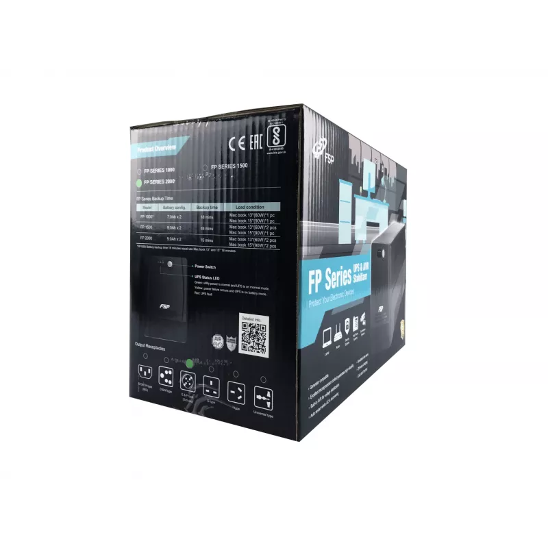 FSP FP 1000 nepārtrauktās barošanas avots (UPS) Line-Interactive 1 kVA 600 W 4 maiņstrāvas kontaktligzdas