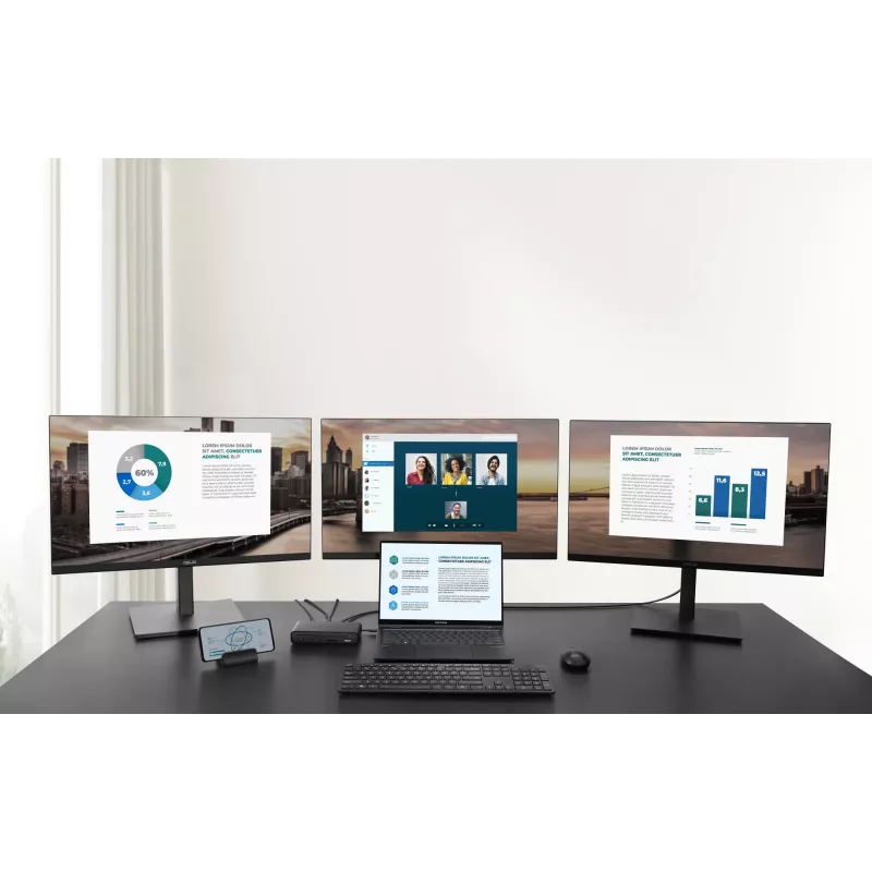 ASUS Triple Display USB-C Dock DC300 Docking USB 3.2 Gen 2 (3.1 Gen 2) Type-C Melns