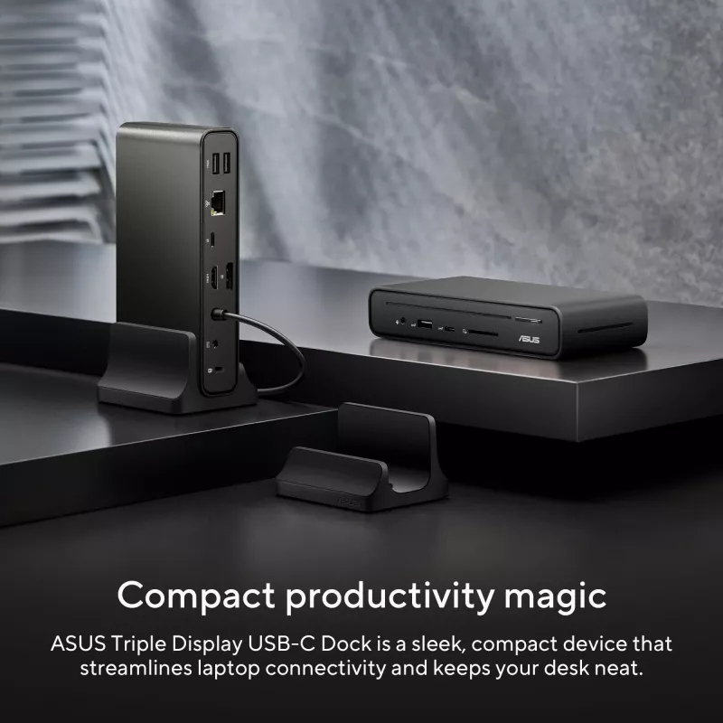 ASUS Triple Display USB-C Dock DC300 Docking USB 3.2 Gen 2 (3.1 Gen 2) Type-C Melns