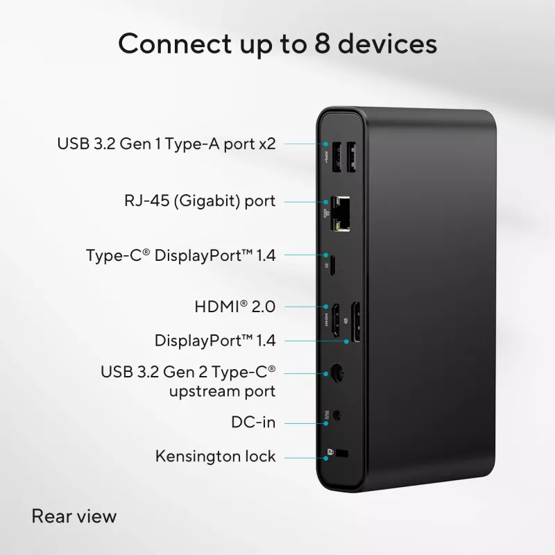 ASUS Triple Display USB-C Dock DC300 Docking USB 3.2 Gen 2 (3.1 Gen 2) Type-C Melns