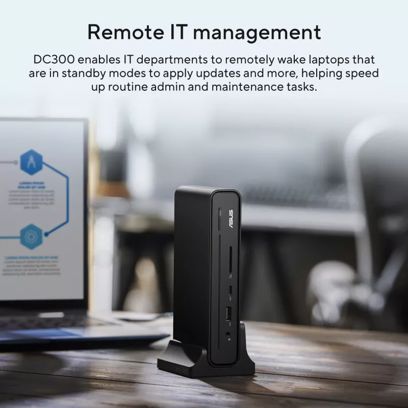 ASUS Triple Display USB-C Dock DC300 Docking USB 3.2 Gen 2 (3.1 Gen 2) Type-C Melns