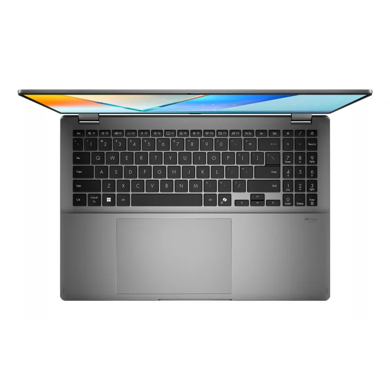 ASUS Vivobook 16 Flip TP3607SA-RJ033W Copilot+ PC Intel Core Ultra 7 256V Hybrid (2-in-1) 40,6 cm (16 collu) Skārienekrāns 3K 16 GB LPDDR5x-SDRAM 1 TB SSD Wi-Fi 7 (802.11be) Windows 11 Home Melns, Pelēks