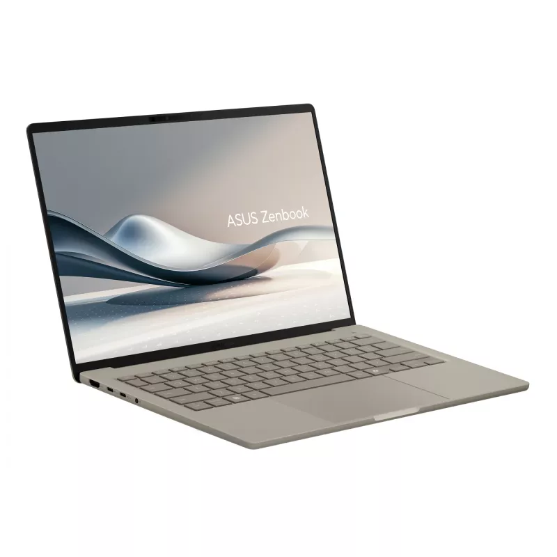 ASUS Zenbook A14 UX3407QA-QD202W Copilot+ PC Snapdragon X1-26-100 klēpjdators 35,6 cm (14 collu) WUXGA 16 GB LPDDR5x-SDRAM 512 GB SSD Wi-Fi 6E (802.11ax) Windows 11 Home Bēšs