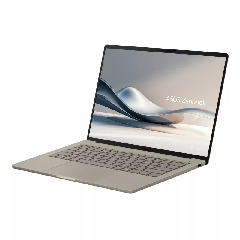 ASUS Zenbook A14 UX3407QA-QD202W Copilot+ PC Snapdragon X1-26-100 klēpjdators 35,6 cm (14 collu) WUXGA 16 GB LPDDR5x-SDRAM 512 GB SSD Wi-Fi 6E (802.11ax) Windows 11 Home Bēšs