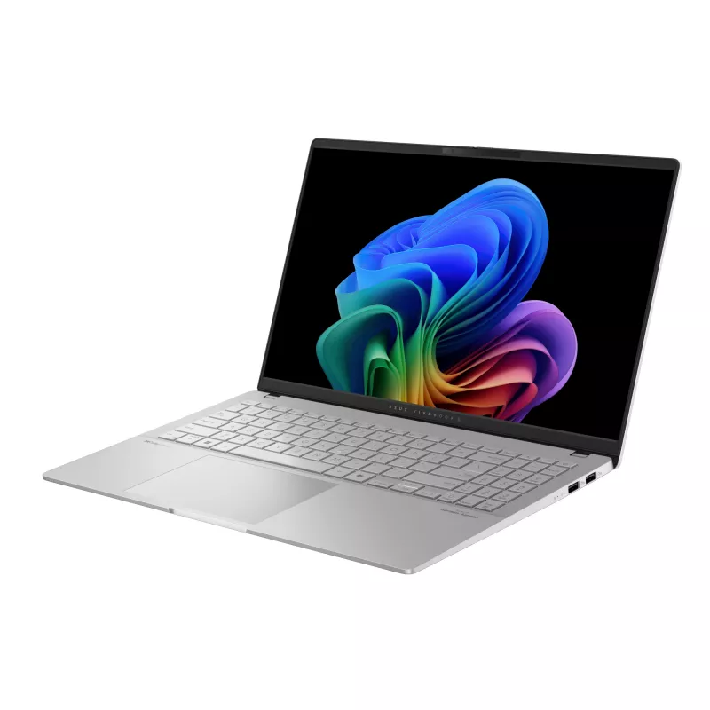 Portatīvais dators ASUS Vivobook S 15 S5507QA — Qualcomm Snapdragon X1E-78-100, 15,6 collu 3K, 32 GB RAM, 1 TB SSD, Windows 11 Home, Sudraba