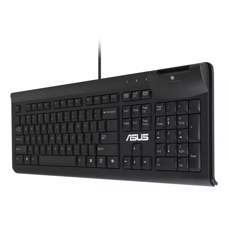 ASUS Smart Card KU100 tastatūra mājai/birojam USB melna