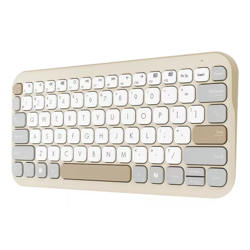 Bezvadu Bluetooth tastatūra ASUS Marshmallow KW100 — ASV starptautiskais izkārtojums, Oat Milk