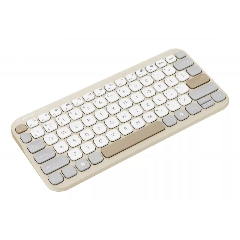 Bezvadu Bluetooth tastatūra ASUS Marshmallow KW100 — ASV starptautiskais izkārtojums, Oat Milk