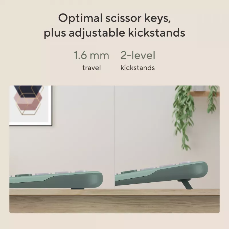 Bezvadu Bluetooth tastatūra ASUS Marshmallow KW100 — ASV starptautiskais izkārtojums, Oat Milk
