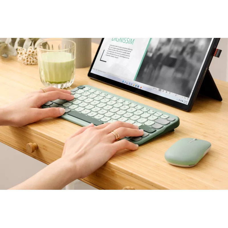 Bezvadu Bluetooth tastatūra ASUS Marshmallow KW100 — ASV starptautiskais izkārtojums, kompakts dizains
