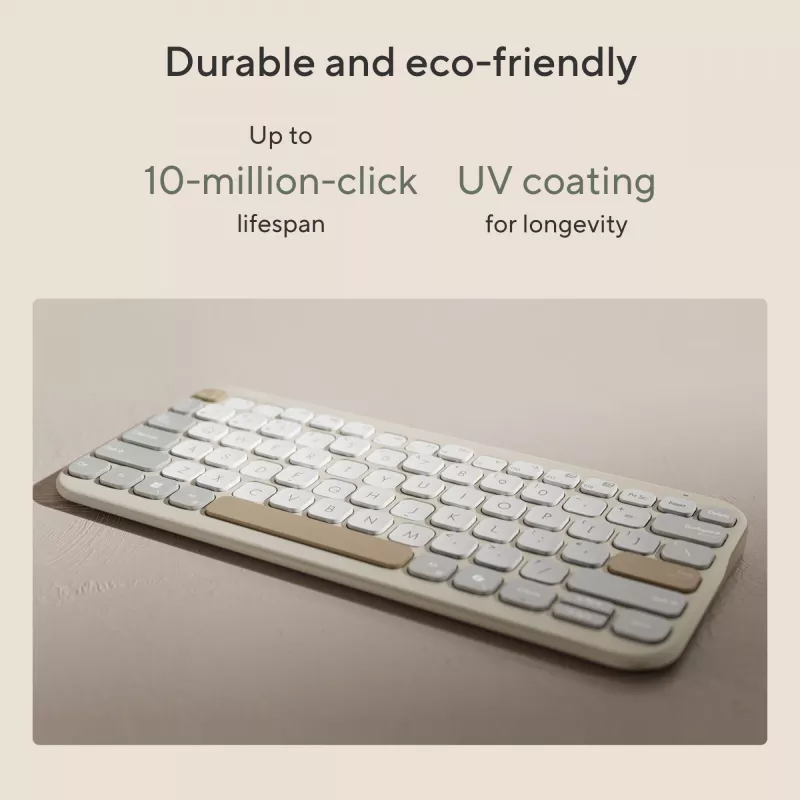 Bezvadu Bluetooth tastatūra ASUS Marshmallow KW100 — ASV starptautiskais izkārtojums, kompakts dizains