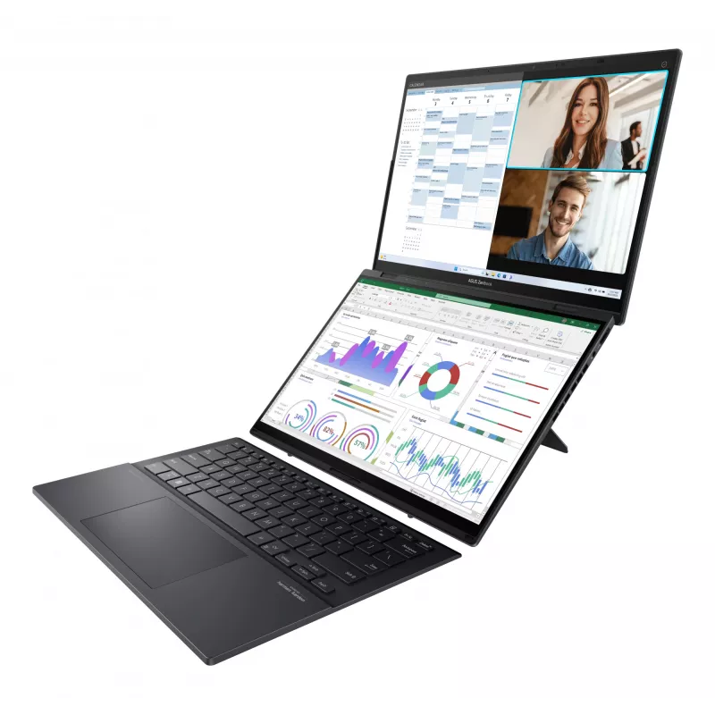 ASUS Zenbook Duo UX8406CA-PZ009W Intel Core Ultra 9 285H Hybrid (2-in-1) 35,6 cm (14 collu) Skārienekrāns 3K 32 GB LPDDR5x-SDRAM 2 TB SSD Wi-Fi 7 (802.11be) Windows 11 Home Pelēks