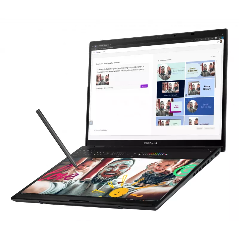 ASUS Zenbook Duo UX8406CA-PZ009W Intel Core Ultra 9 285H Hybrid (2-in-1) 35,6 cm (14 collu) Skārienekrāns 3K 32 GB LPDDR5x-SDRAM 2 TB SSD Wi-Fi 7 (802.11be) Windows 11 Home Pelēks