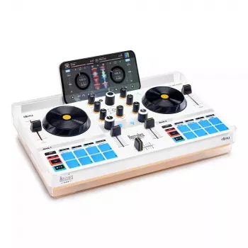 DJ kontrolieris Hercules DJControl Mix Ultra - balts, mobilais Bluetooth kontrolieris