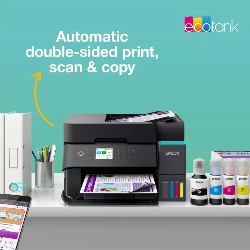 Daudzfunkciju tintes printeris Epson EcoTank L6370 — krāsains, A4, 4800x1200 DPI, Wi‑Fi, Ethernet
