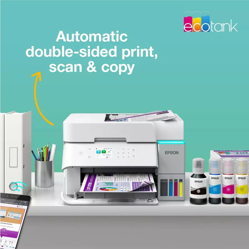 Daudzfunkciju tintes printeris Epson EcoTank L6376 — Krāsains, A4, 4800 x 1200 DPI, 35 lpp/min, Wi‑Fi, Ethernet, Duplekss