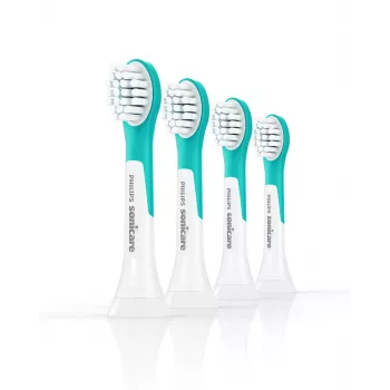 Sonicare For Kids rezerves birstīšu galviņas Philips HX6034/90 — 4 gab. iepakojums, zila/balta, nomaiņa ik pēc 3 mēnešiem