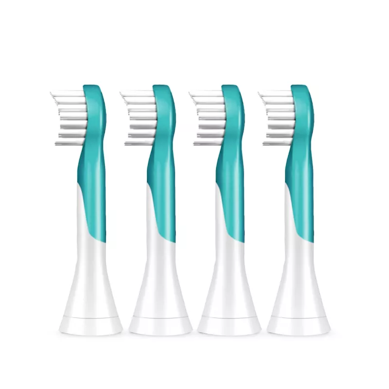 Sonicare For Kids rezerves birstīšu galviņas Philips HX6034/90 — 4 gab. iepakojums, zila/balta, nomaiņa ik pēc 3 mēnešiem