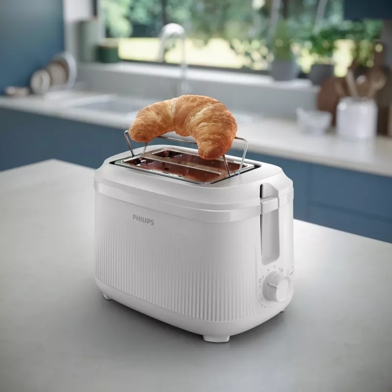 Philips 3000 sērijas tosteris, 2 šķēlēm, balts, metāls, pogas, rotācijas, 900 W, 220-240 V