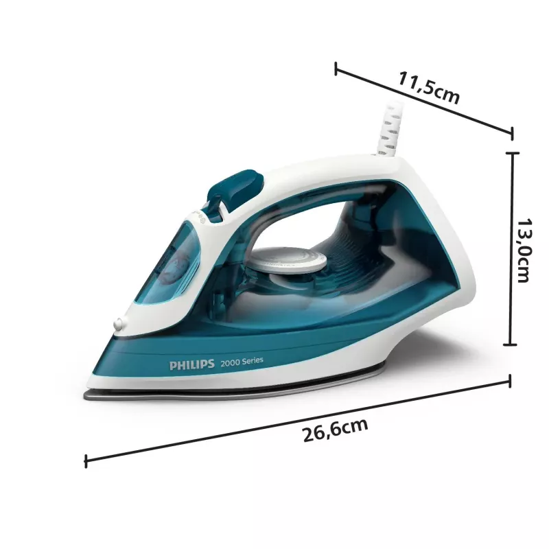 Philips 2000. sērija DST2020/90 gludeklis Tvaika gludeklis Keramikas gludināšanas virsma 2000 W Aqua krāsa