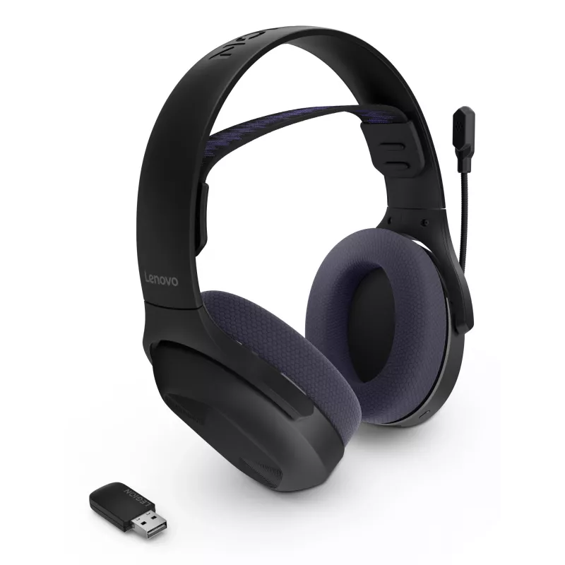 Lenovo Legion H410 austiņas bezvadu galvas lentes spēļu USB Type-C Bluetooth melnas, violetas