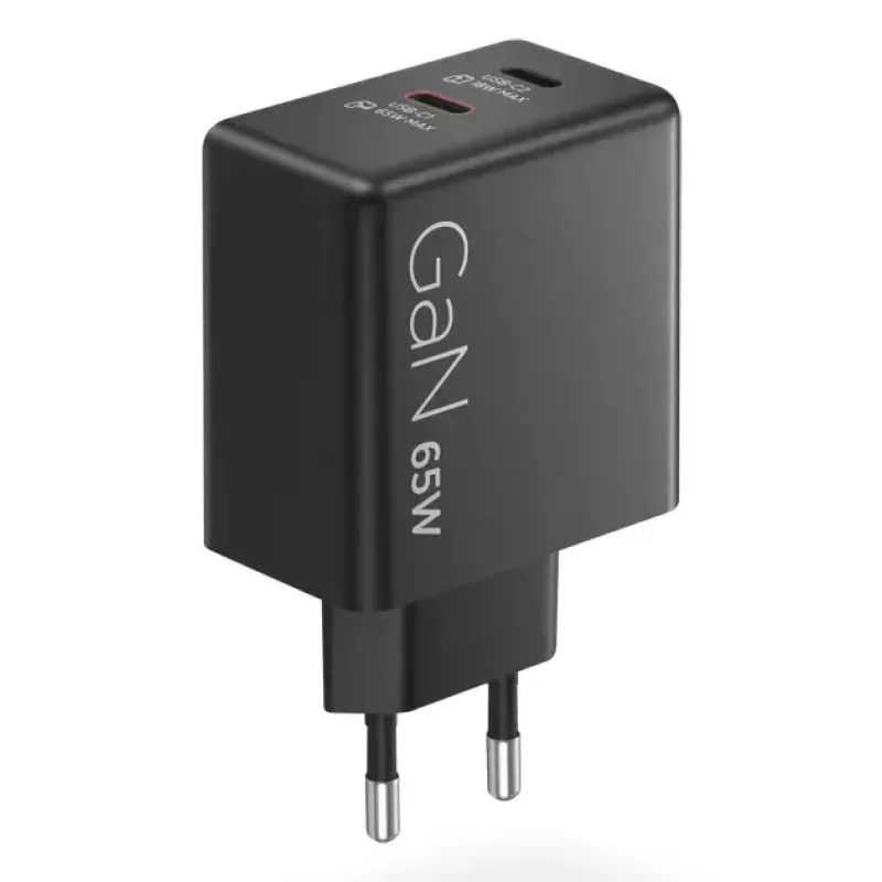 Mobilo ierīču lādētājs Lenovo G0A6065BEU — Universāls iekštelpu maiņstrāvas lādētājs, 2× USB-C, 100–240 V, 1,5 m kabelis, melns