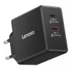 Mobilo ierīču lādētājs Lenovo G0A6065BEU — Universāls iekštelpu maiņstrāvas lādētājs, 2× USB-C, 100–240 V, 1,5 m kabelis, melns