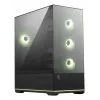 PC korpuss MSI MAG PANO 110R PZ Midi Tower — rūdīts stikls, ATX, 3x120 mm priekšējie ventilatori, USB-C, atbalsta 360 mm radiatorus
