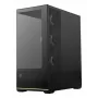 PC korpuss MSI MAG PANO 110R PZ Midi Tower — rūdīts stikls, ATX, 3x120 mm priekšējie ventilatori, USB-C, atbalsta 360 mm radiatorus