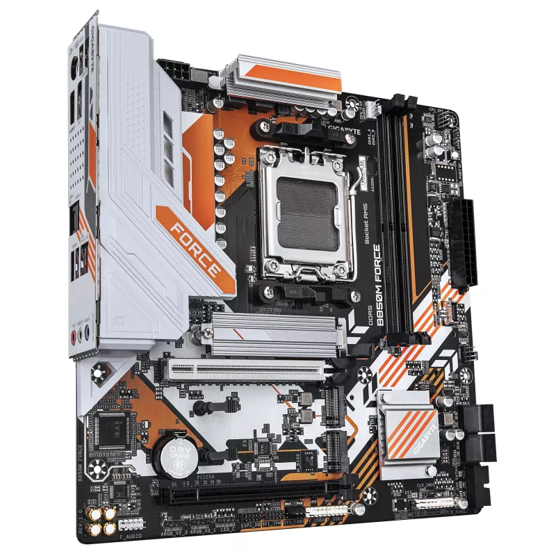 GIGABYTE B850M FORCE mātesplate - AMD Ryzen 9000 sērijas CPU, 8+2+2 fāžu digitālais VRM, līdz 9600MHz DDR5 (OC), 1xPCIe 5.0 + 2xPCIe 4.0 M.2, 2.5 GbE LAN, USB 3.2 Gen 2