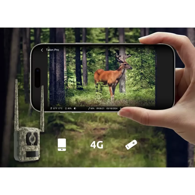 Taku kamera Reolink Camovue Talon S130 4G LTE, 8 MP, 3840×2160, 95° H × 50,2° V, IP67, uzlādējama USB‑C, āra