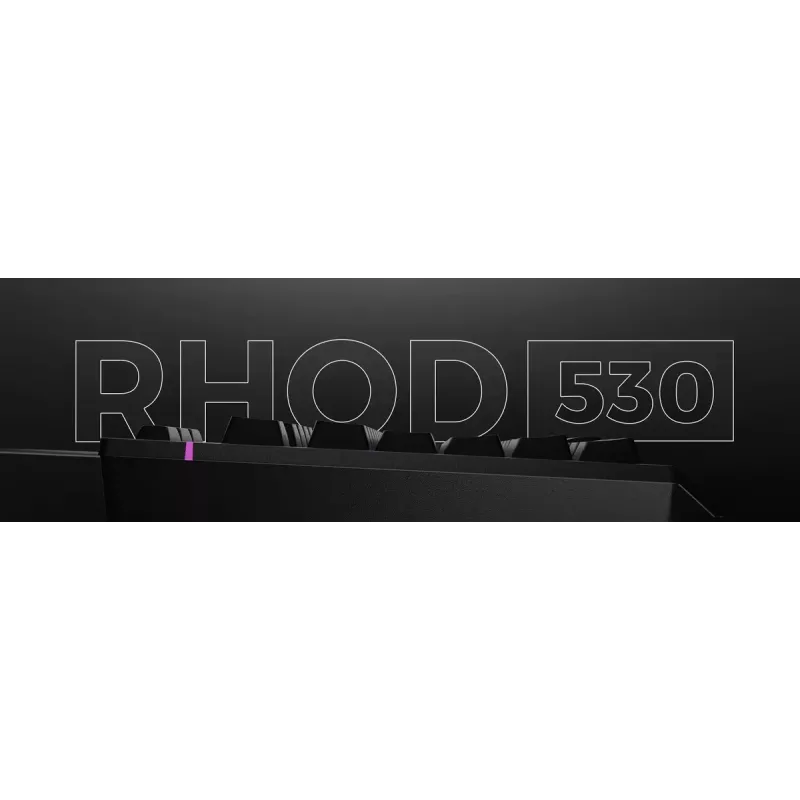 Vadu pilnizmēra spēļu tastatūra Genesis Rhod 530, USB, QWERTY US, membrāna, RGB fona apgaismojums, 114 taustiņi, 1,8 m kabelis, melna