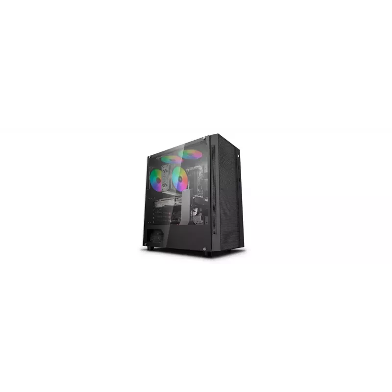 PC korpuss DeepCool Matrexx 55 Mesh Midi Tower Melns — ATX, rūdīts stikls, atbalsta 120/140 mm ventilatorus