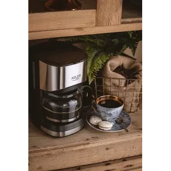 Pilienu kafijas automāts Adler AD 4407, 550 W, 0,7 L krūze, sudrabs/melns, pusautomātisks