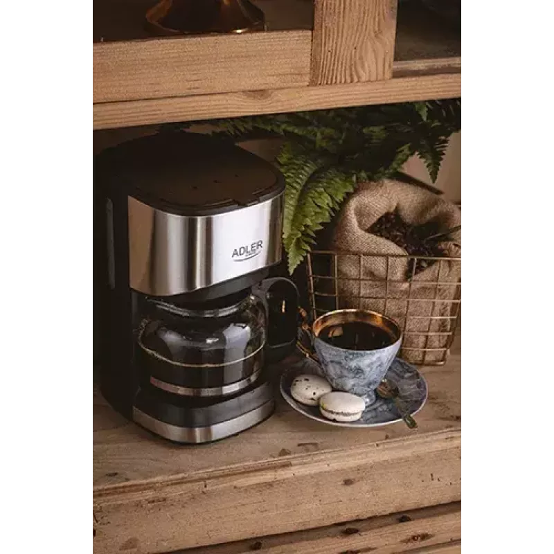 Pilienu kafijas automāts Adler AD 4407, 550 W, 0,7 L krūze, sudrabs/melns, pusautomātisks