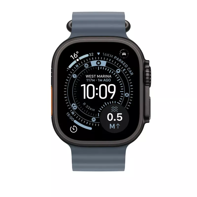 APPLE 49mm Anchor blue Ocean siksna - Melna titāna apdare
