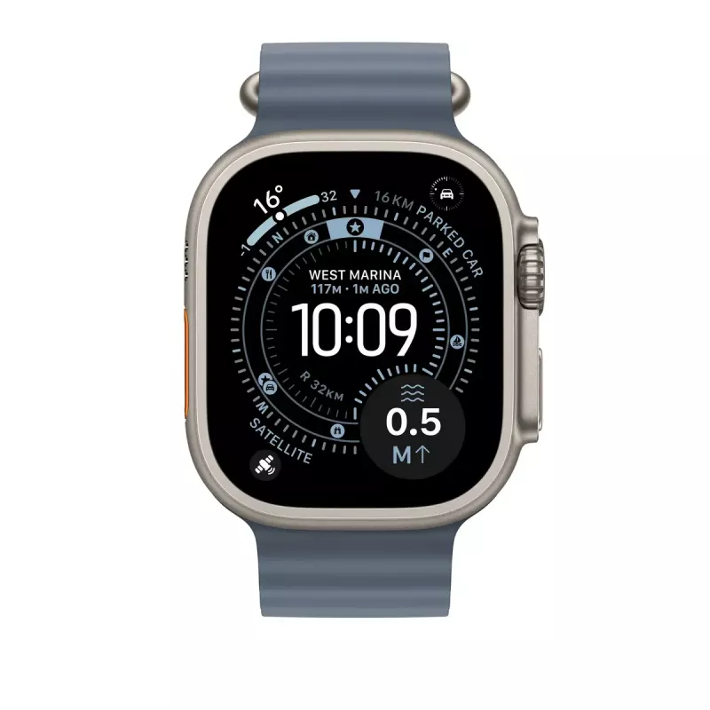 Siksniņa Apple Natural Titanium Finish MGCC4ZM/A zila fluoroelastomēra 49mm