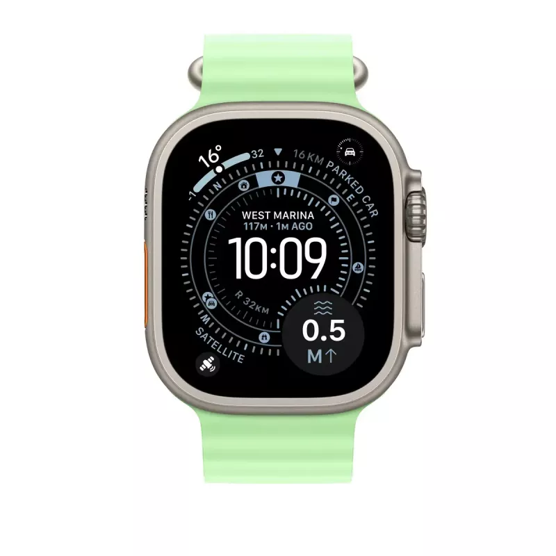 Siksna Apple Natural Titanium Finish MGCF4ZM/A zaļš fluorelastomērs 49 mm