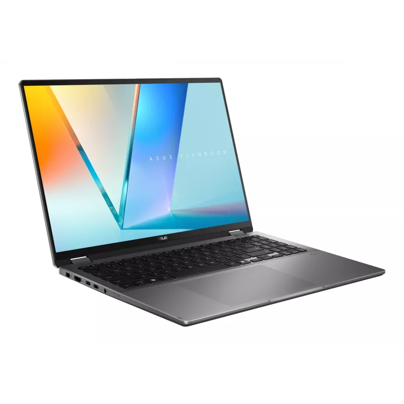 Hibrīds 2-in-1 klēpjdators ASUS Vivobook 16 Flip TP3607SH-RJ013W — Intel Core Ultra 7 258V, 16 collu 3K skārienekrāns, 16 GB LPDDR5x, 512 GB SSD, NVIDIA GeForce RTX 5050, WIN11 Home, pelēks