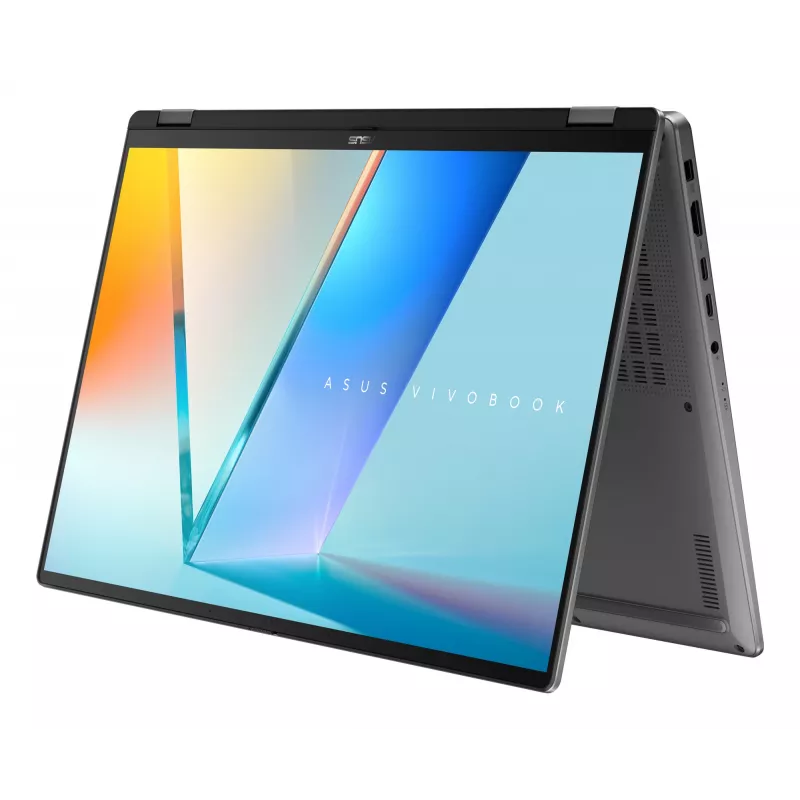 Hibrīds 2-in-1 klēpjdators ASUS Vivobook 16 Flip TP3607SH-RJ013W — Intel Core Ultra 7 258V, 16 collu 3K skārienekrāns, 16 GB LPDDR5x, 512 GB SSD, NVIDIA GeForce RTX 5050, WIN11 Home, pelēks