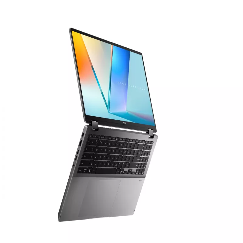 Hibrīds 2-in-1 klēpjdators ASUS Vivobook 16 Flip TP3607SH-RJ013W — Intel Core Ultra 7 258V, 16 collu 3K skārienekrāns, 16 GB LPDDR5x, 512 GB SSD, NVIDIA GeForce RTX 5050, WIN11 Home, pelēks